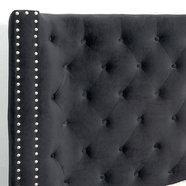 ROSABELLE E.King & Queen Bed, Black, Gray, & Ivory,