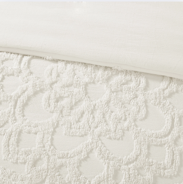 Madison Park 3 Piece Duvet Cover Set (+ 2 Shams) in Ivory King /California King