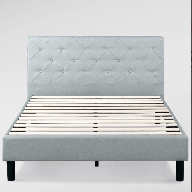 Shalini Upholstered Platform Bed Frame Light Gray Queen size
