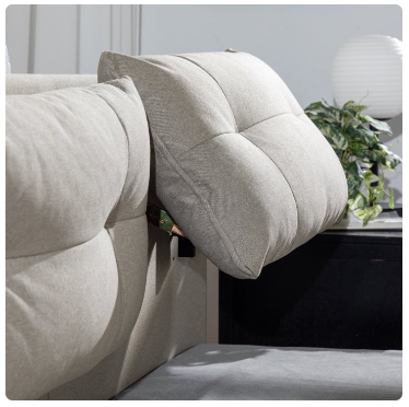 Avery Upholstered Platform Bed with Reclining Headboard with USB , Beige Full