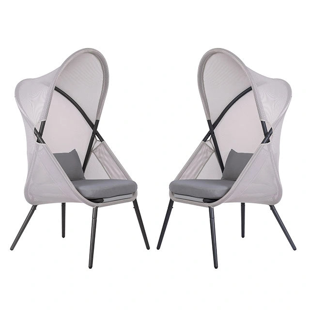Alverta Foldable Chair Grey & Black (2/Ctn)