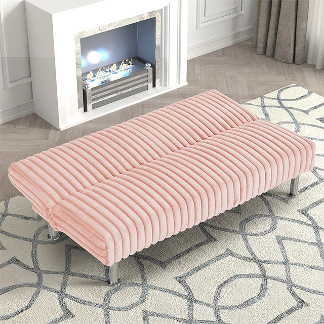 Hinwil Futon Sofa Bed Pink, Beige Grey, & Black