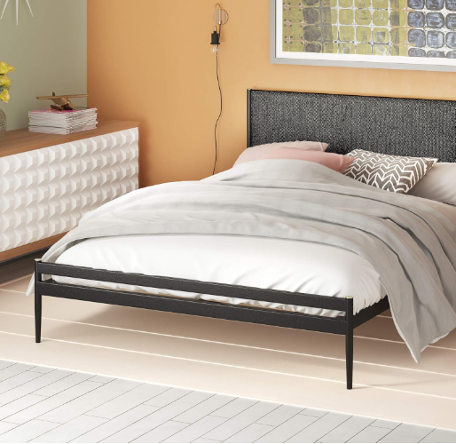 Clarissa Upholstered & Metal Platform Bed -Queen