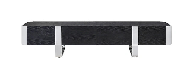 Leknes TV Stand Black w/ Silver Frame