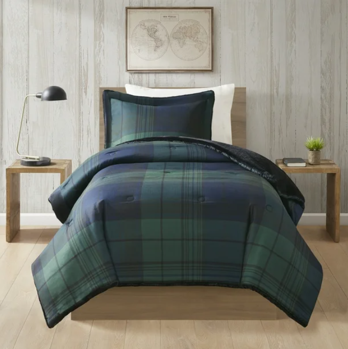 Woolrich Cedar Green Plaid 2 Piece Comforter Set, Twin / Twin XL