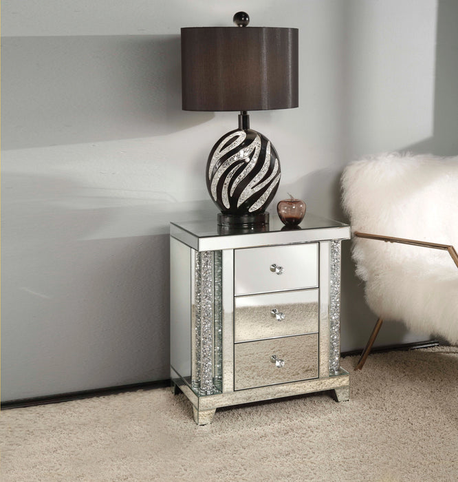Noralie Mirrored & Faux Diamonds Accent Table