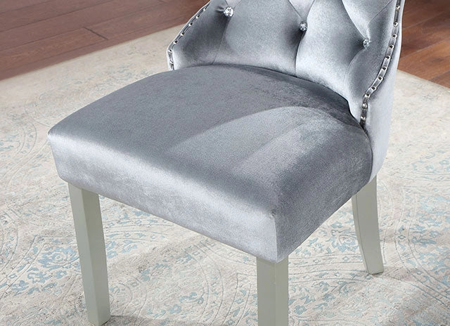 ADALIA Wingback Chair (2/CTN), Silver/Dark Gray