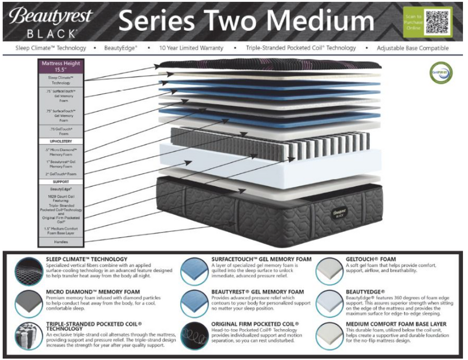 BEAUTYREST Black  SERIES TWO MEDIUM KING Size