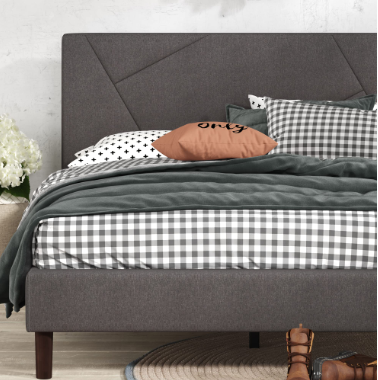 Judy Upholstered Platform Bed Frame- KING