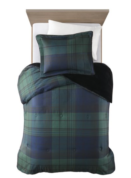 Woolrich Cedar Green Plaid 2 Piece Comforter Set, Twin / Twin XL