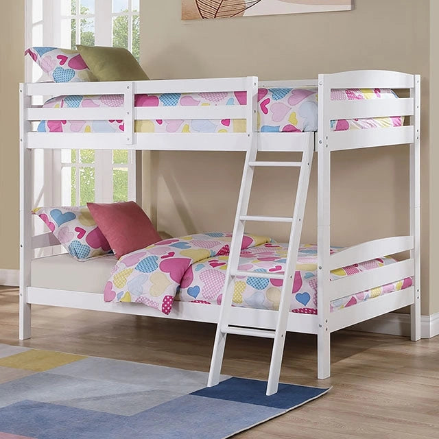 Candice Twin/Twin Bunk Bed White & Gray