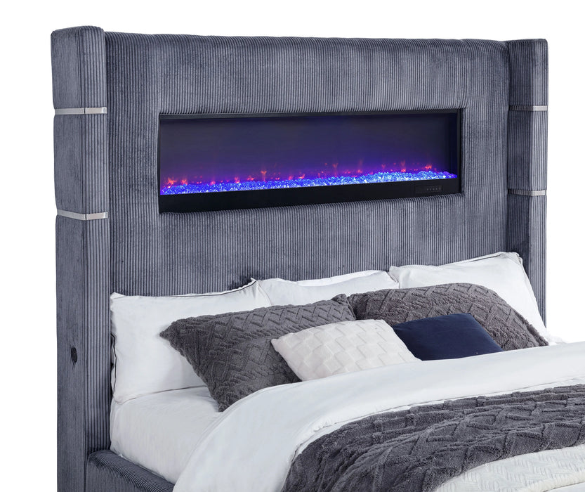 Tisdall Wingback Bed with Flame Visualizer