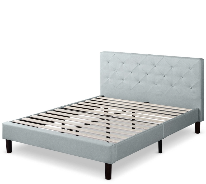Shalini Upholstered Platform Bed Frame Light Gray Queen size