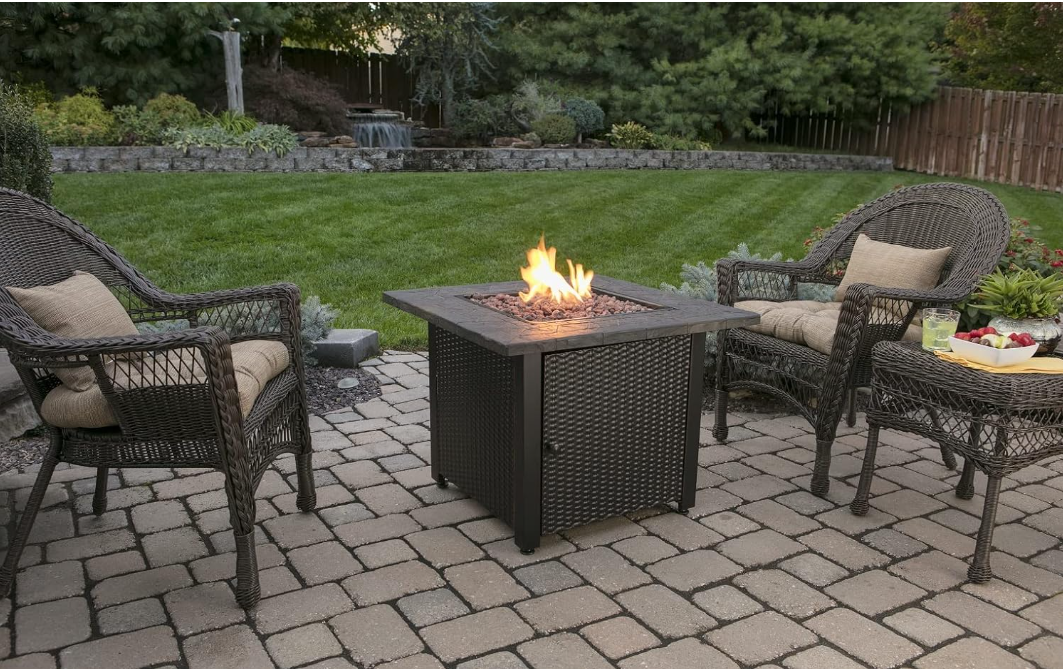 Endless Summer 30 Gas Outdoor Fire Pit Table with Resin Mantel