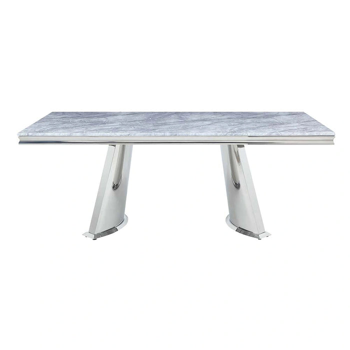 Dining Table w/Marble Top & Pedestal Base