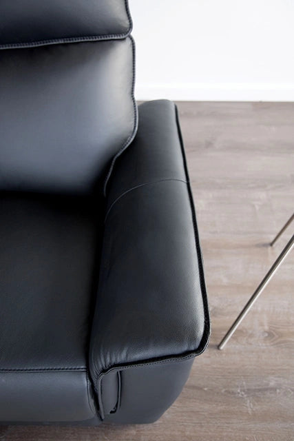 Bienne Sofa Manual Recliner White & Black