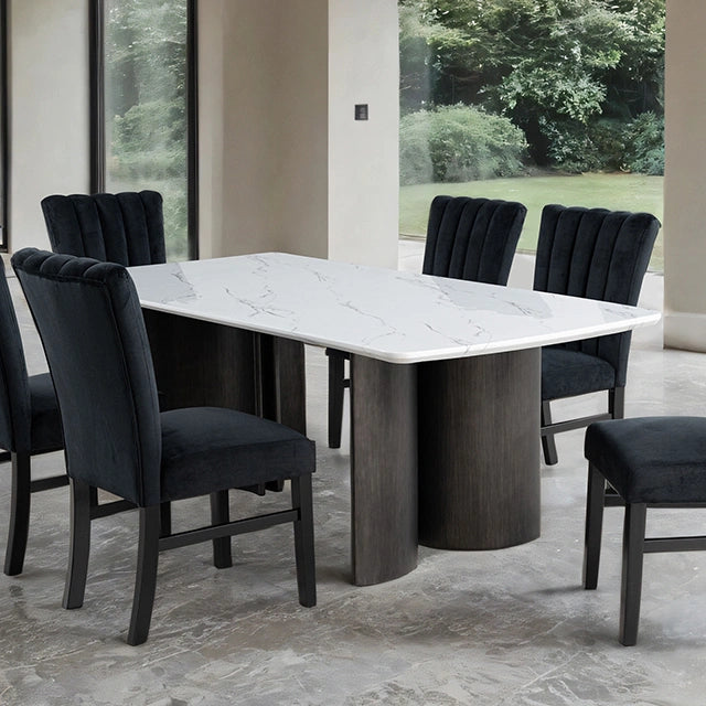 Selsey Dining Table, White Stone Top