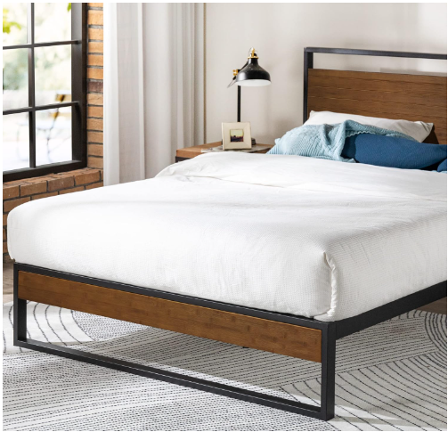 Zinus Suzanne Platform Bed, Chestnut Brown 14 inch Queen