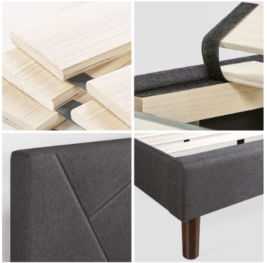 Judy Upholstered Platform Bed Frame- KING