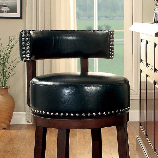 SHIRLEY Dark Oak/Black 29" Bar Stool