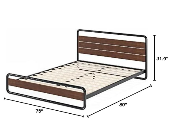 Horizon/Therese Wood & Metal Platform Bed-King