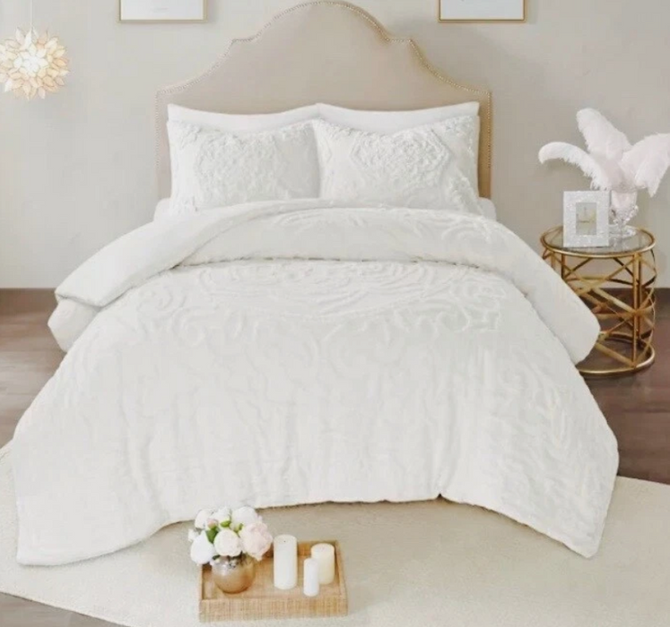 Madison Park 3 Piece Duvet Cover Set (+ 2 Shams) in Ivory King /California King