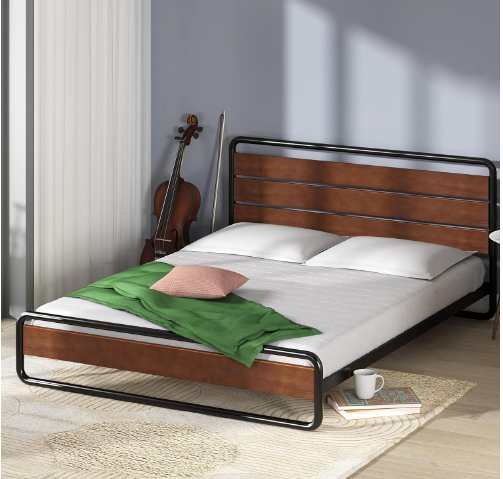 Horizon/Therese Wood & Metal Platform Bed-King