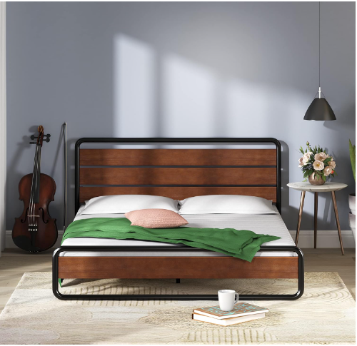 Horizon/Therese Wood & Metal Platform Bed-King