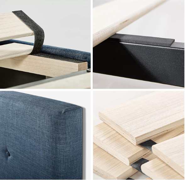 Zinus Omkaram Upholstered Navy Platform Bed, King