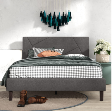 Judy Upholstered Platform Bed Frame- KING