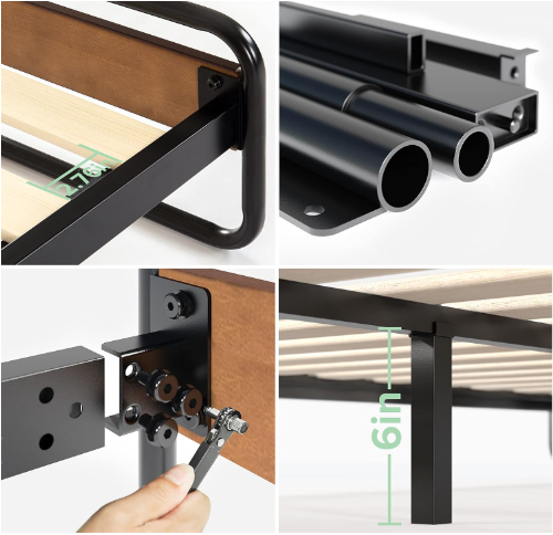 Horizon/Therese Wood & Metal Platform Bed-King