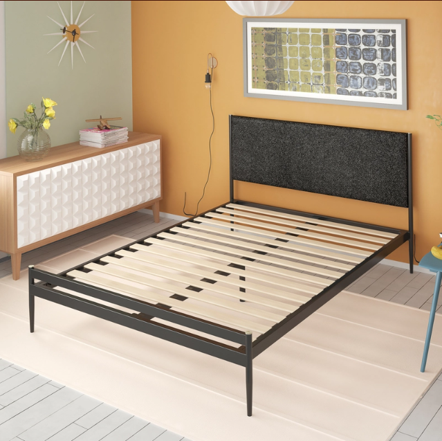 Clarissa Upholstered & Metal Platform Bed -Queen