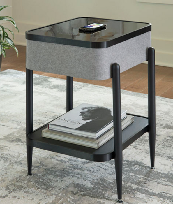 Jorvalee Built-In Speaker Accent Table with Wireless & USB Charging