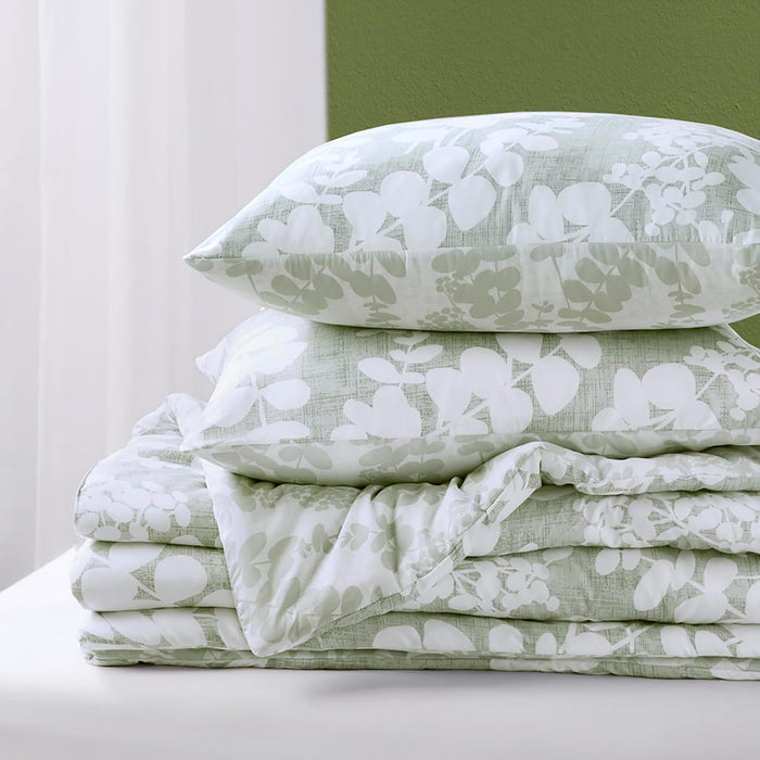Aria King, Sage Green 3 Piece Reversible Floral  Comforter Set
