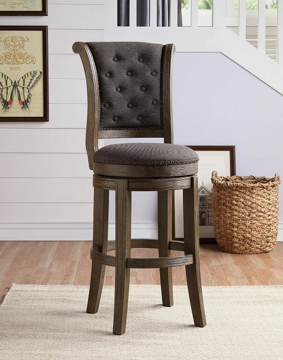 Glison Charcoal Fabric & Walnut Counter Height Chair (1Pc)