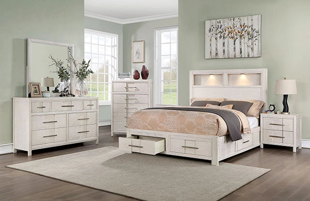 Berenice Espresso Night Stand White, Gray, & Espresso