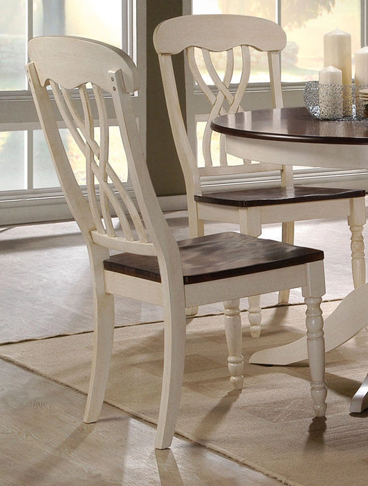 Acme Furniture Dylan Side Chair in Buttermilk and Oak (Set of 2) 70333