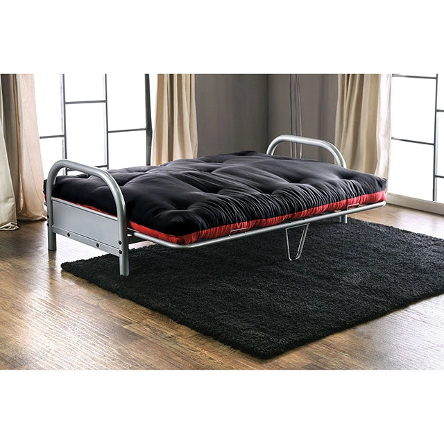 Aksel Black/Red Futon Mattress, Black, Red & Gray