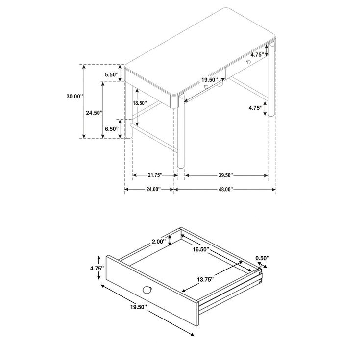 Arini Makeup Vanity Table with Wall Mirror