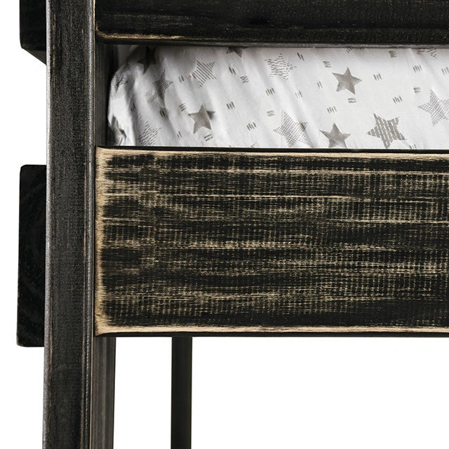 Arlette Twin/Twin Bunk Bed Brown, Black, Gray, & White