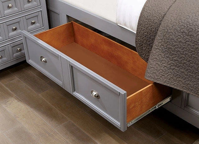 CASTILE Cal.King, E.King, Full, Queen, & Twin Bed, White, Pink, & Grey