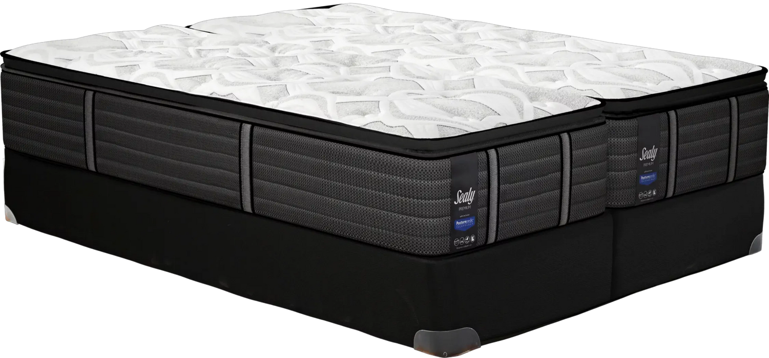 SEALY POSTUREPEDIC PLUS HYBRID SPLIT CAL KING MATTRESS SET KK