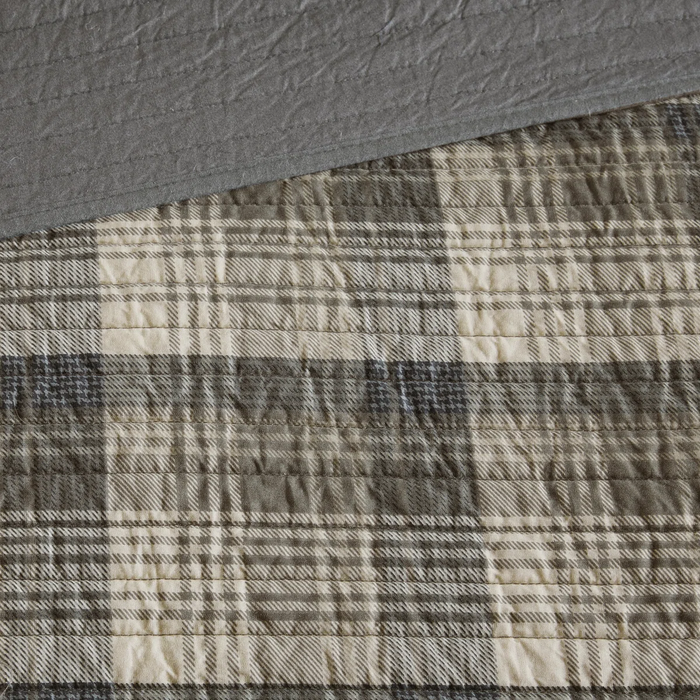 Woolrich Gray plaid two piece comforter set Twin/Twin XL