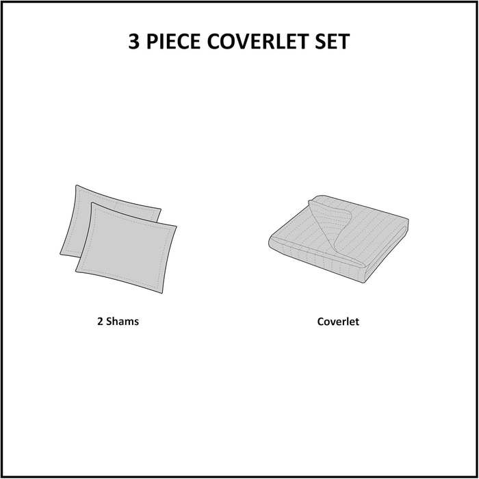 CORRINE MADISON PARK COVERLET SET KING/CAL KING