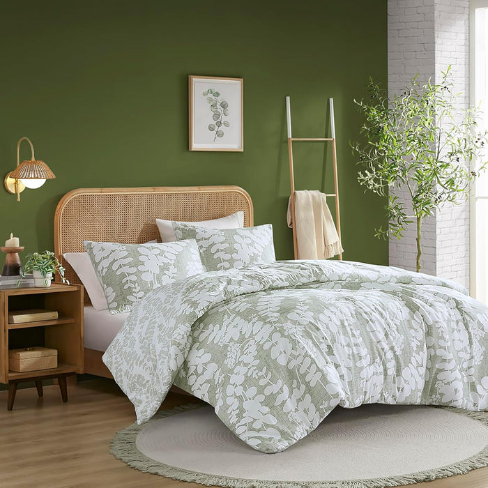Aria King, Sage Green 3 Piece Reversible Floral  Comforter Set