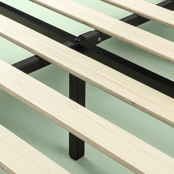 Zinus Shalini Upholstered Diamond Stitched Platform Bed Full Light Grey